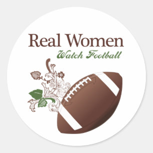 Sticker Rond Le football de montre de vraies femmes