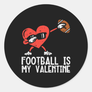 Sticker Rond Le football est mon cœur de la Saint-Valentin Dab 