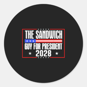 Sticker Rond Le Gars Sandwich Pour Président 2028 Gratuit Dc Fu