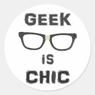 Sticker Rond Le geek est chic