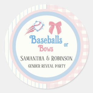 Sticker Rond Le genre du bébé révèle des Bébés ou des Bows