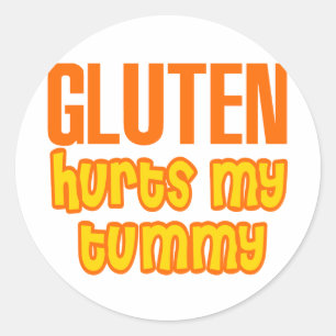 Sticker Rond Le gluten blesse mon ventre
