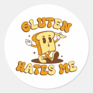 Sticker Rond Le gluten me déteste
