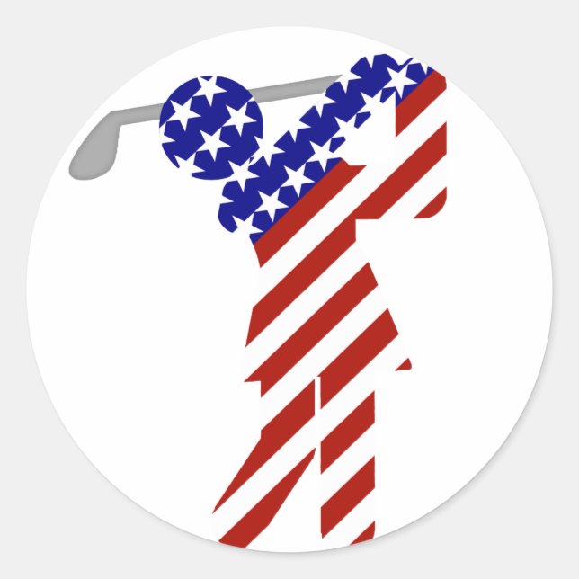 Sticker Rond LE GOLF DES FEMMES Patriotiques (Devant)