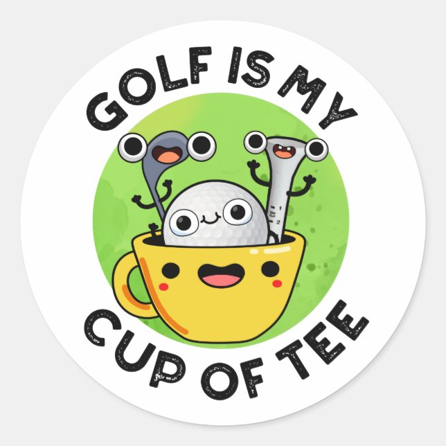 Sticker Rond Le Golf Est Ma Coupe Du Funny Golf Pun (Devant)