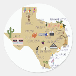 Sticker Rond Le grand état d'autocollants du Texas