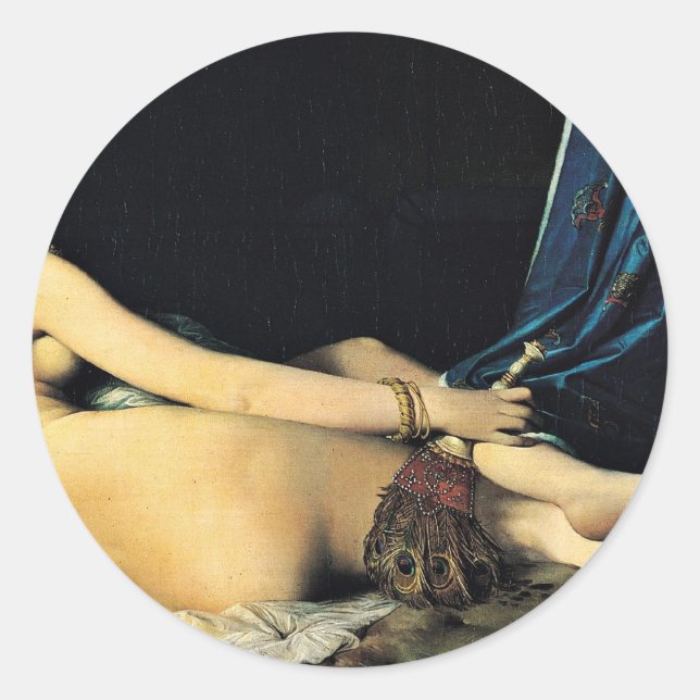 Sticker Rond Le Grand Odalisque, Français La Grande Odalisque (Devant)
