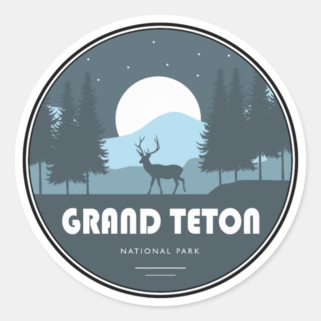 Sticker Rond Le Grand Teton National Park Deer (Devant)