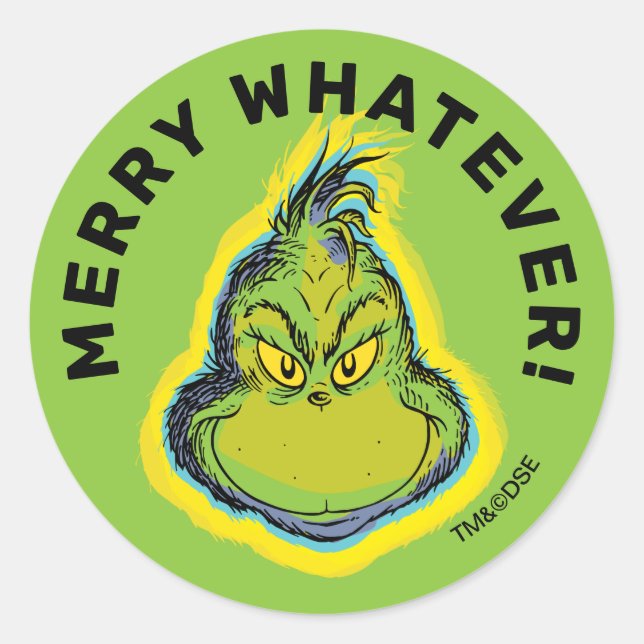 Sticker Rond Le Grinch | Vraiment ? Une tranche de plus de Pavl (Devant)