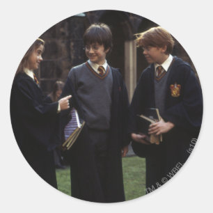Sticker Rond Le groupe en dehors de Hogwarts