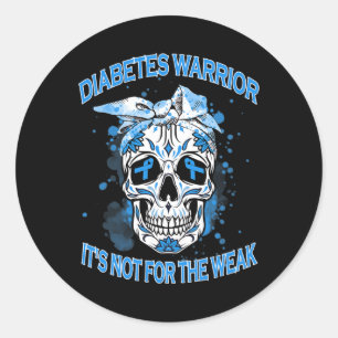 Sticker Rond Le guerrier du diabète Ce n'est pas pour le faible