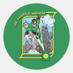 Sticker Rond Le guerrier émeraude