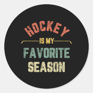Sticker Rond Le hockey est ma saison préférée Hockey