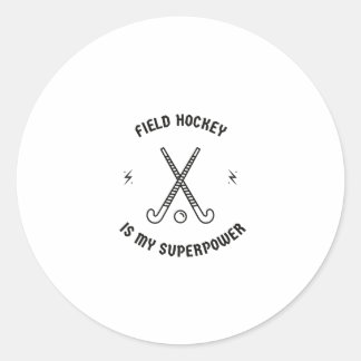 Sticker Rond Le hockey sur gazon est ma superpuissance