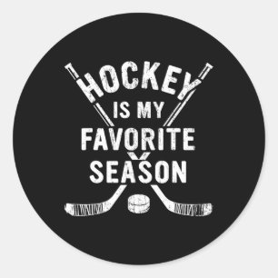 Sticker Rond Le hockey vintage est ma saison préférée