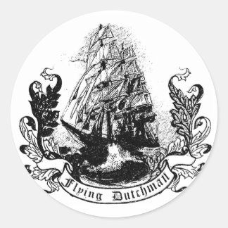 Sticker Rond Le Hollandais volant