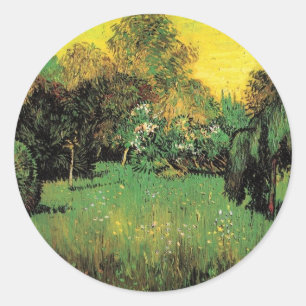 Sticker Rond Le jardin des poètes par Vincent van Gogh.