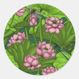 Sticker Rond Le jardin du Lotus
