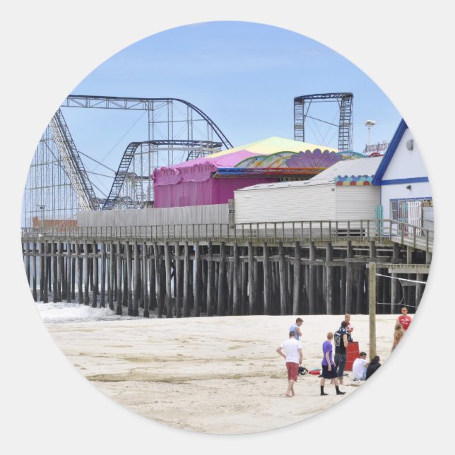 Sticker Rond Le Jersey Shore sur Seaside Heights (Devant)