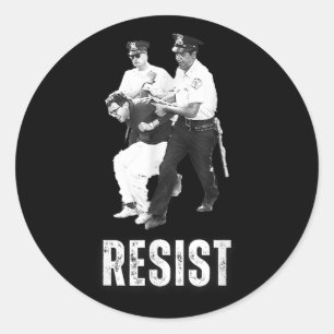 Sticker Rond Le jeune Bernie Sanders arrêté résiste