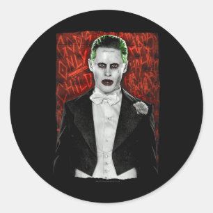 Sticker Rond Le Joker De L'Escadron De Suicide Habillé Pour Tue