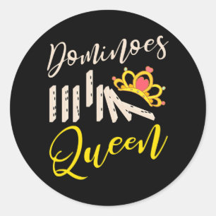 Sticker Rond Le joueur domino Funny Game