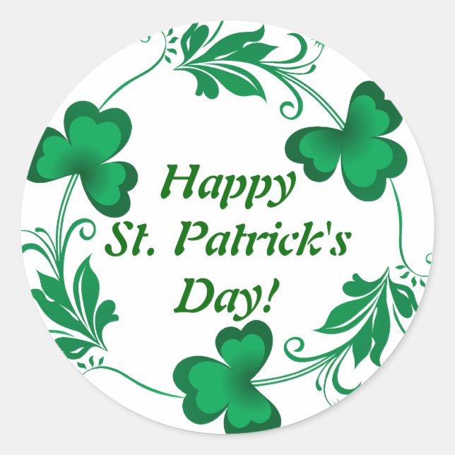 Sticker Rond Le jour de St Patrick heureux ! Poignet (Devant)