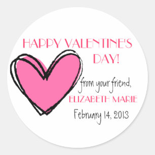 Sticker Rond Le jour rose de Coeur-Valentine