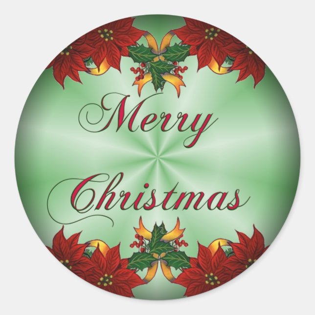 Sticker Rond Le Joyeux Noël Poinse se fanent autour des (Devant)