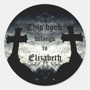 Sticker Rond Le jumeau croise ce livre appartient à