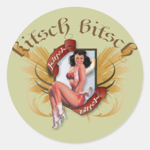 Sticker Rond Le Kitsch Bitsch : Kowgirl Kitsch Tattoo Pin Up