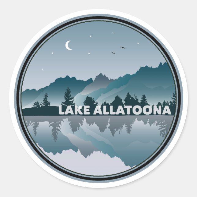 Sticker Rond Le lac Allatoona Géorgie Réflexion (Devant)