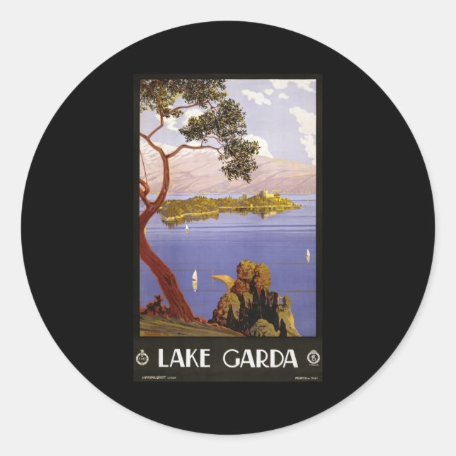 Sticker Rond Le lac de Garde (Devant)