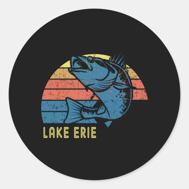 Sticker Rond Le Lac Érié Avec Une Promenade Pour Le Lac Érié (Devant)