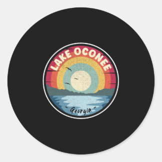 Sticker Rond Le lac Oconee Géorgie scène colorée