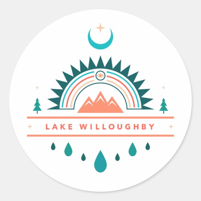 Sticker Rond le lac willoughby boho (Devant)