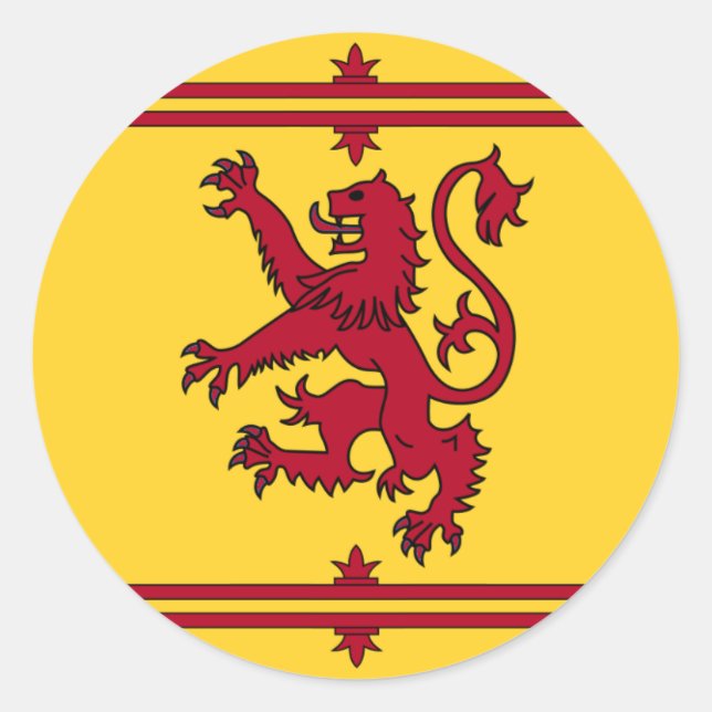 Sticker Rond Le lion effréné de l'Ecosse (Devant)