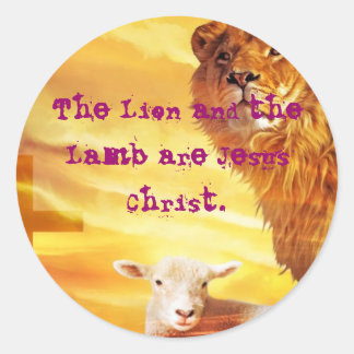 Sticker Rond Le lion et l'agneau