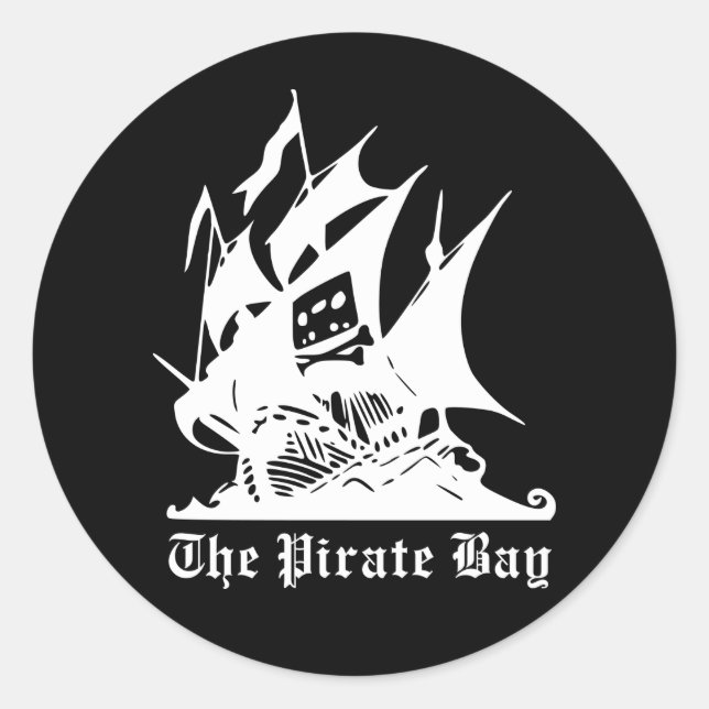 Sticker Rond le logo du bateau pirate de pirate de pirate bay (Devant)