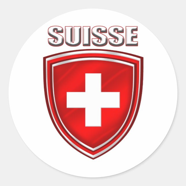 Sticker Rond Le logo suisse emblème emblème drapeau de la Suiss (Devant)