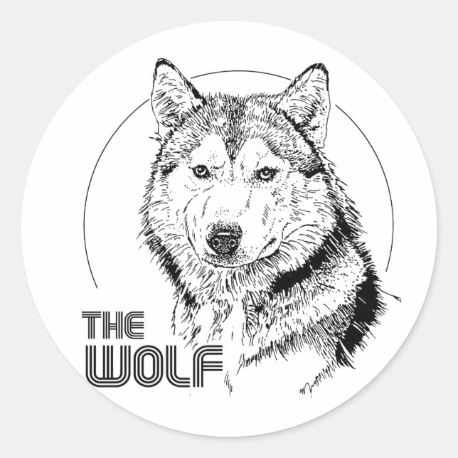 STICKER ROND LE LOUP VINTAGE (Devant)