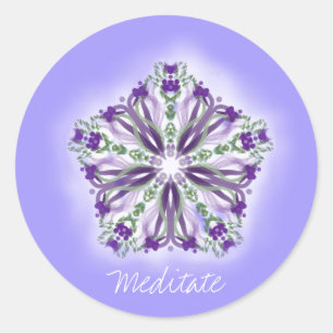 Sticker Rond *~* Le Mandala étoilé pour la méditation Pleine co
