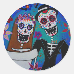 STICKER ROND LE MARIAGE AMO DIA DE LOS MUERTOS