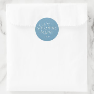 Sticker Rond Le Mariage Commence en Jean Bleu