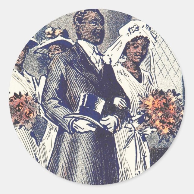 Sticker Rond Le Mariage de Mlle Samantha Johnson (Devant)