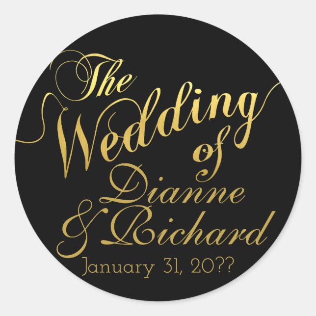 Sticker Rond le mariage de... nos noms (Devant)