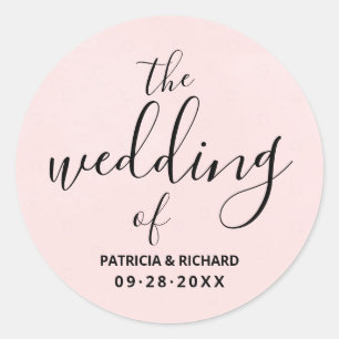 Sticker Rond Le Mariage De Rose Blush Mariage