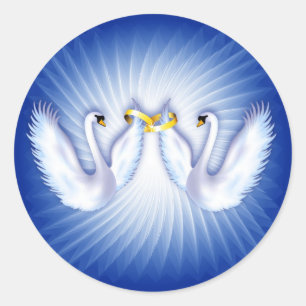 Sticker Rond Le Mariage de Swan