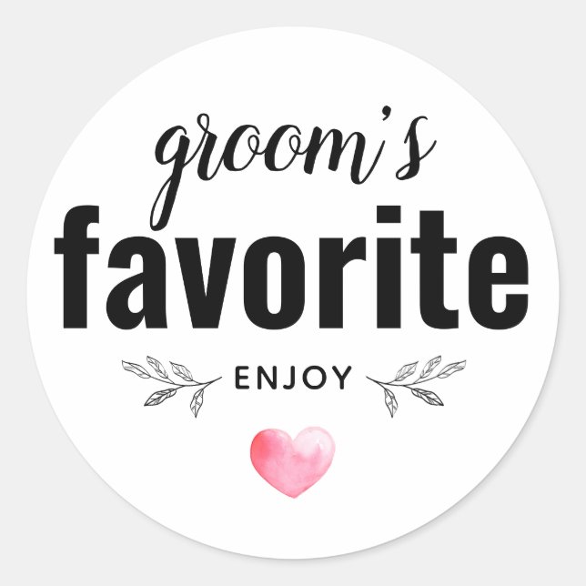 Sticker Rond Le mariage favori de Groom (Devant)