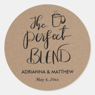 Sticker Rond Le mariage parfait du papier Kraft 